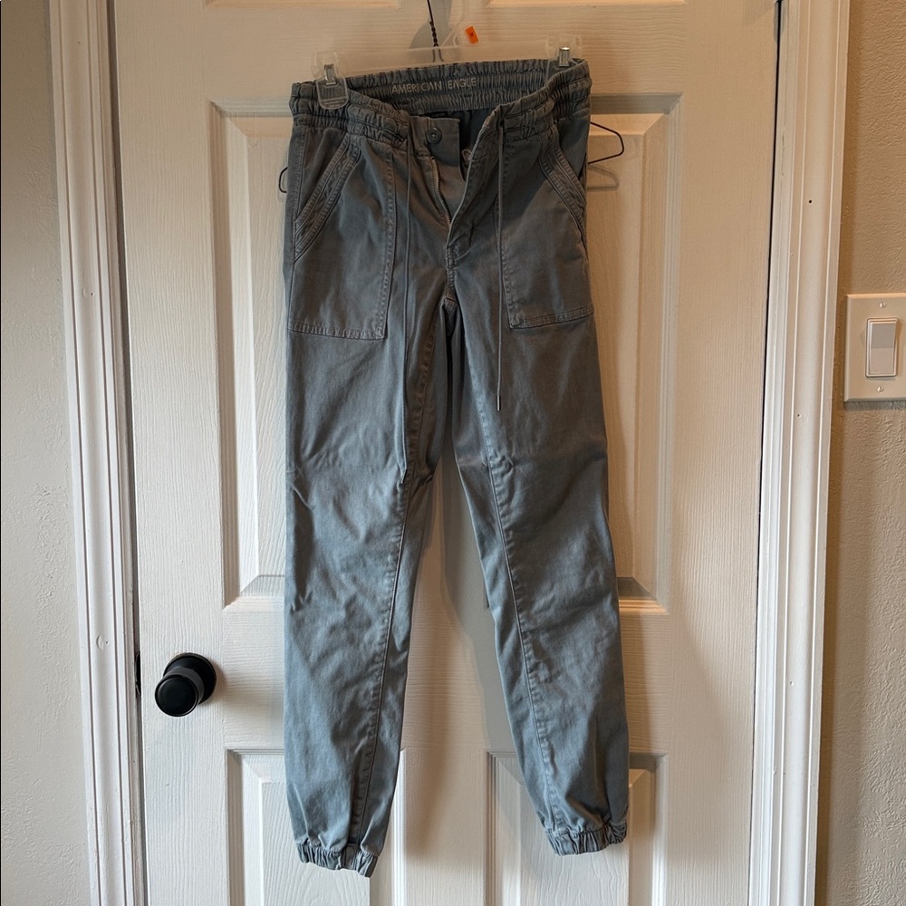 American Eagle Outfitters Sky Blue Stretch Trousers